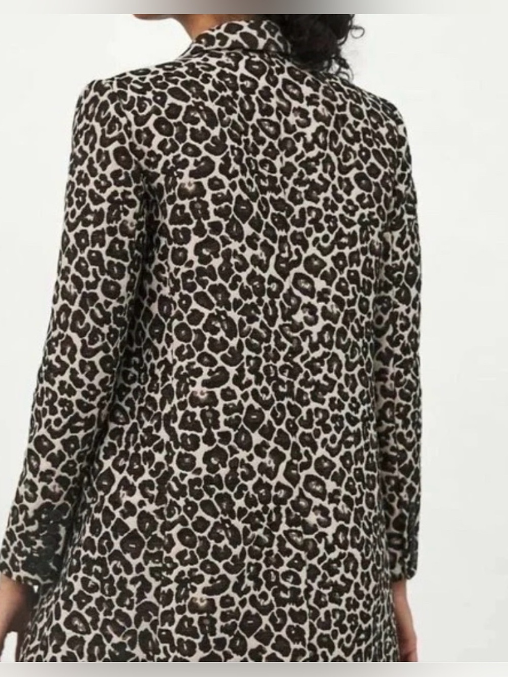 Anthropologie Gianna Leopard-Print Trench Coat - Black, Cream and Brown Size 10 - Picture 2 of 8